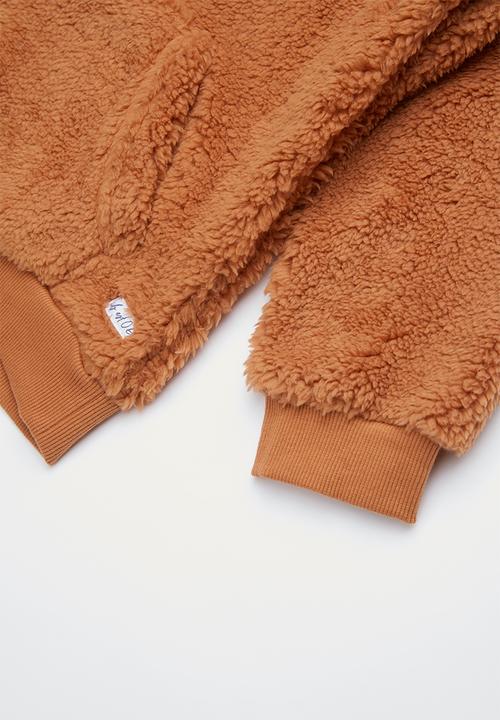 Cotton On - Talita teddy hooded fleece - brown