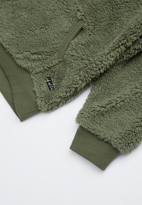 Cotton On - Teddy hooded fleece - green