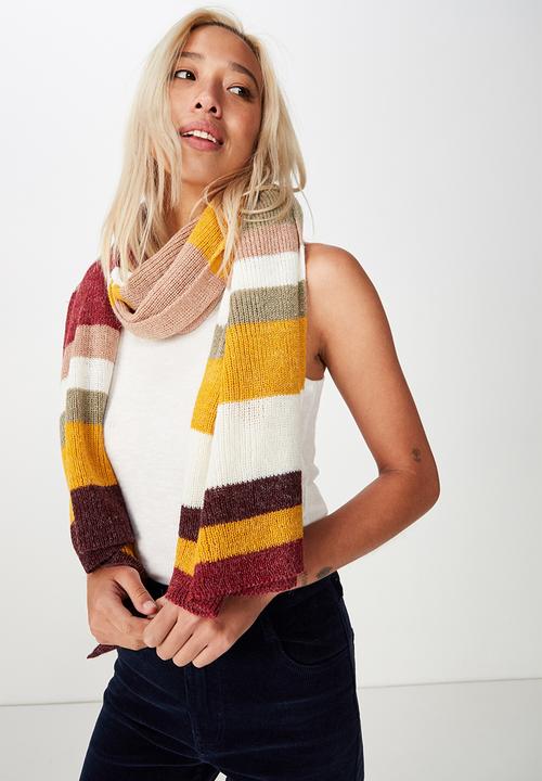 Cotton On - Autumn stripe rib scarf - multi