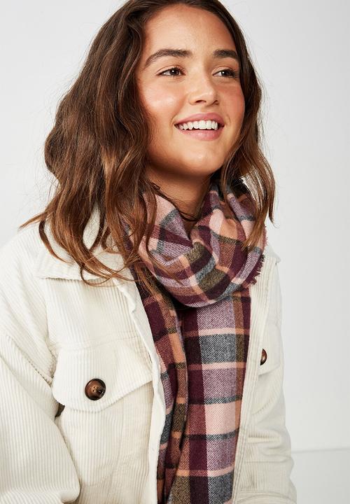 Cotton On - Lexi mid weight check scarf - multi 