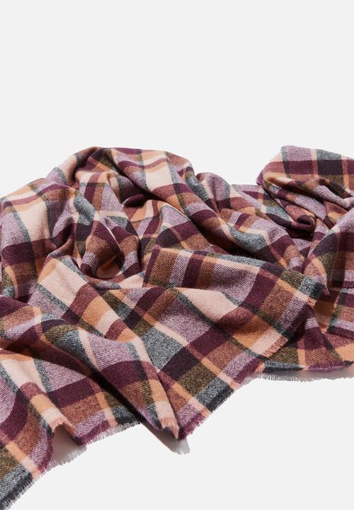 Cotton On - Lexi mid weight check scarf - multi 