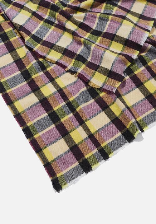 Cotton On - Lexi mid weight check scarf - multi 