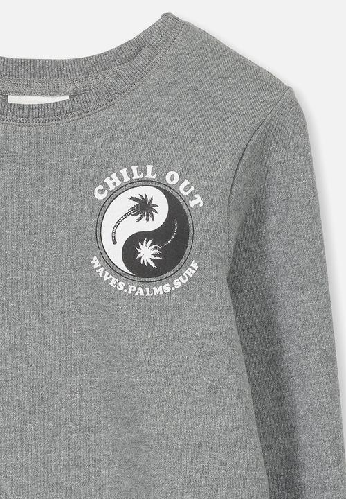 Cotton On - Lachy chill out crew jumper - grey