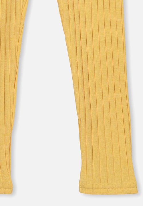 Cotton On - Huggie chunky rib tights - yellow