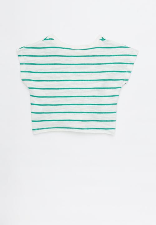 Cotton On - Tabitha twist top - white & green