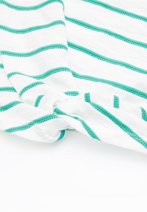 Cotton On - Tabitha twist top - white & green