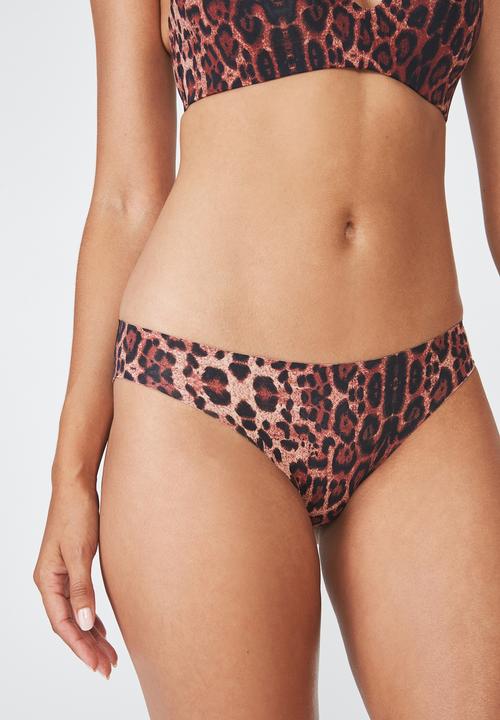 Cotton On - Mesh panel brasiliano brief - black & brown 