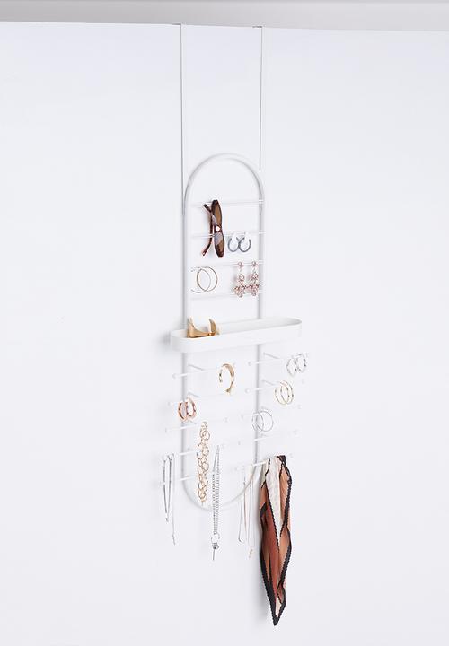 Valerina Over The Door Jewelry Organizer White