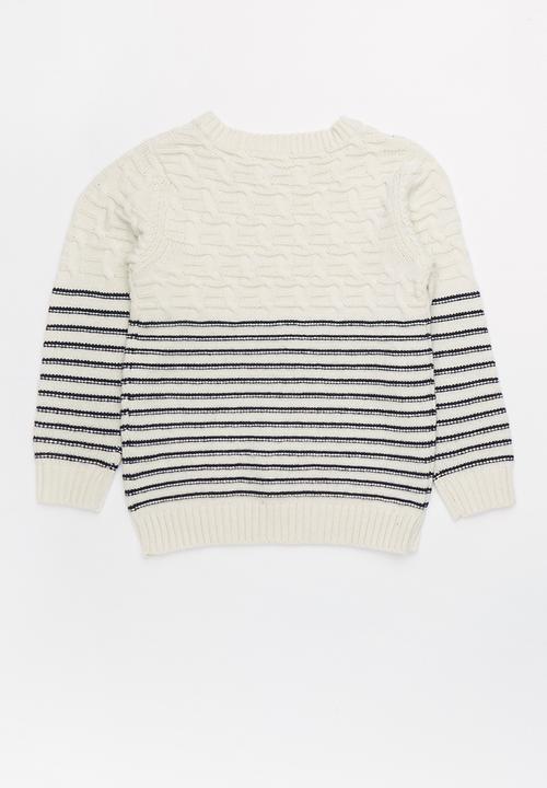 Name It - Kids long sleeve knit sweat - navy & cream