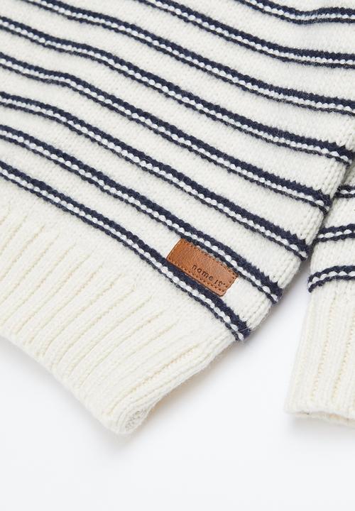 Name It - Kids long sleeve knit sweat - navy & cream