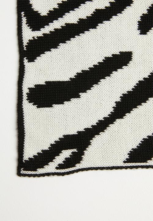Superbalist - Zebra print scarf - white & black