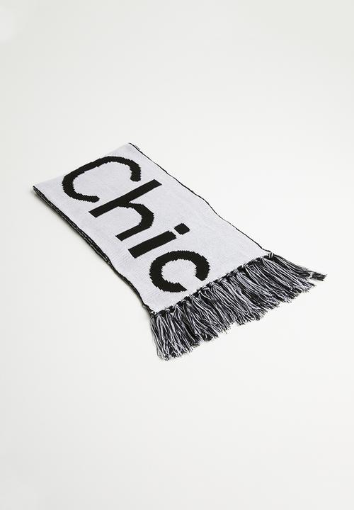 Superbalist - Slogan scarf - black & white