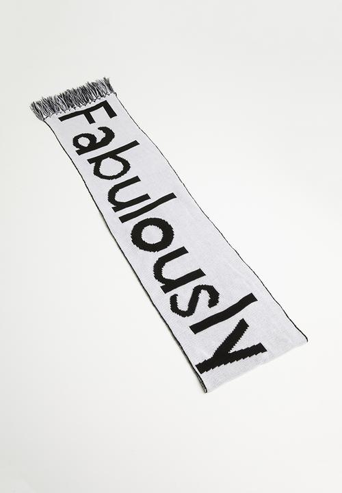 Superbalist - Slogan scarf - black & white