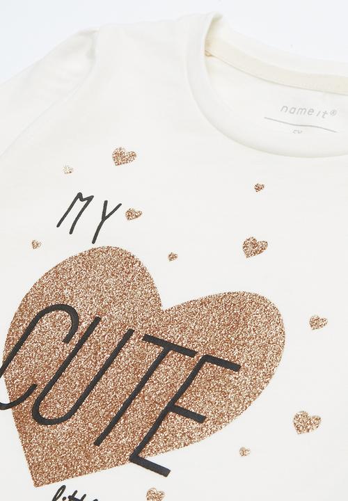 Name It - Kids girls star top - white