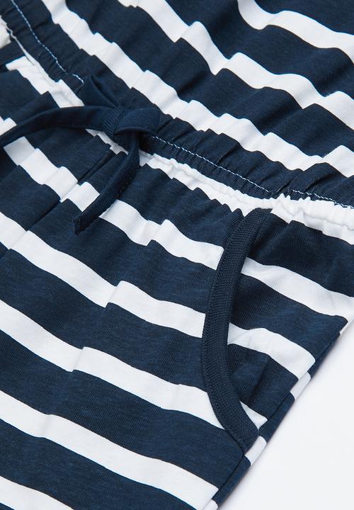 Name It - Girls printed playsuit - navy & white