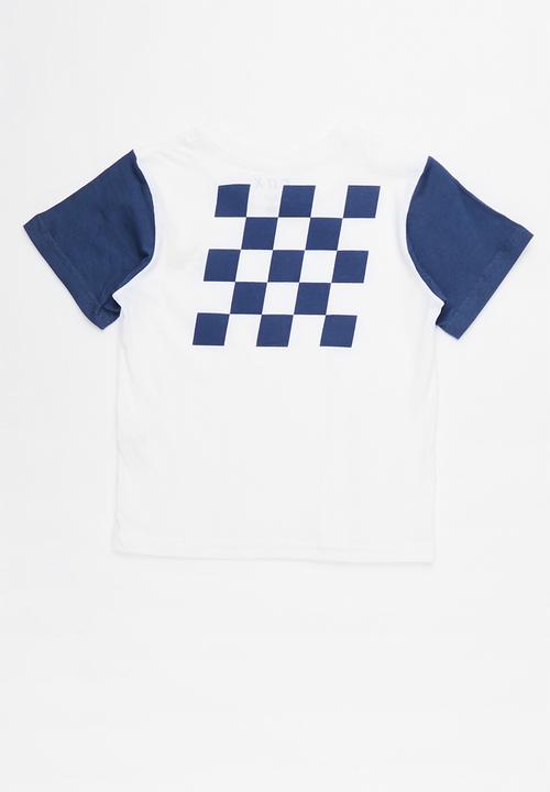 Fox - Checked out tee - white