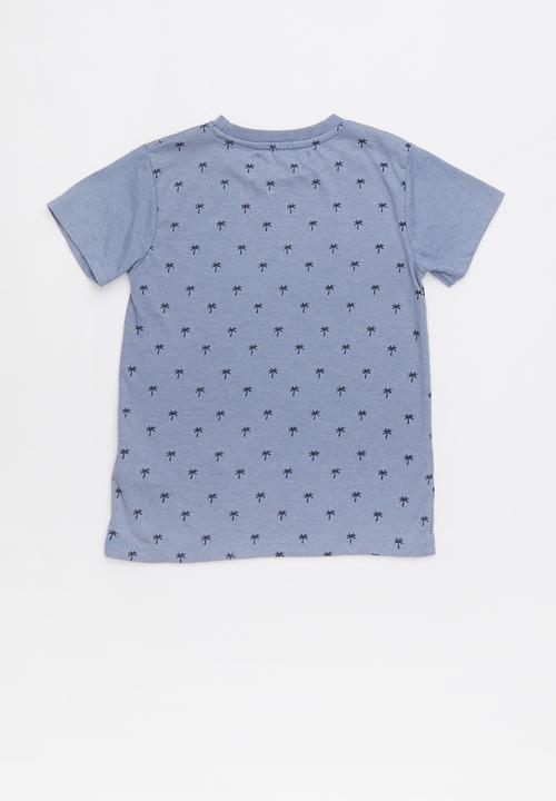 MINOTI - Keywest aop washed marl tee - blue