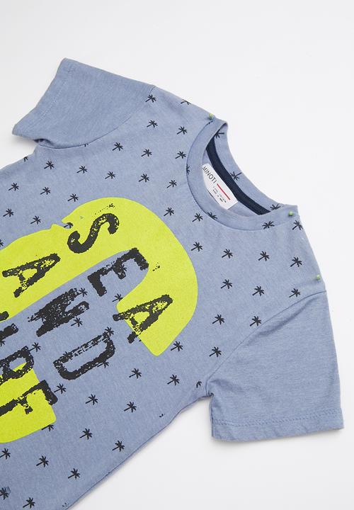 MINOTI - Keywest aop washed marl tee - blue