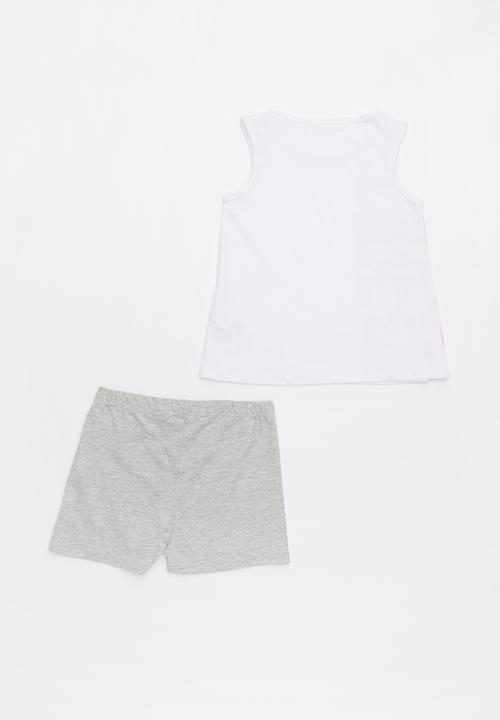 MINOTI - Yawn printed 2 piece pj set - white