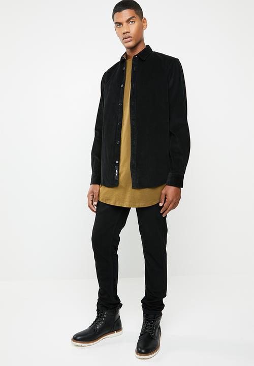 Only & Sons - Marshall corduroy shirt - black 