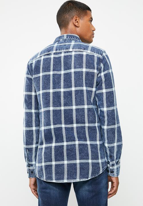 Only & Sons - Otis checked shirt - blue 