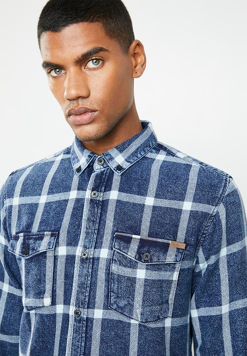 Only & Sons - Otis checked shirt - blue 