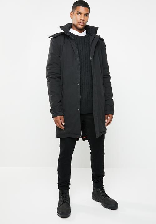 Superbalist - Padded parka jacket - black