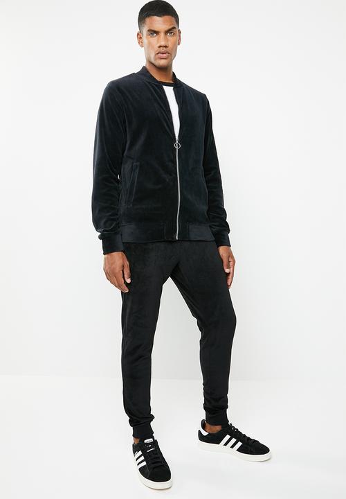 Only & Sons - Travis velvet sweat pant - black