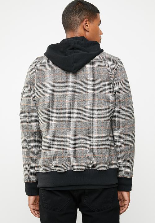 Only & Sons - Wool bomber - brown & black 