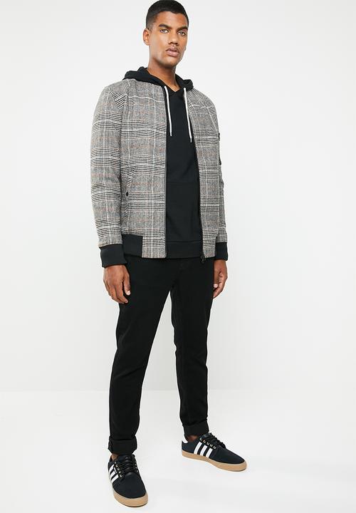 Only & Sons - Wool bomber - brown & black 