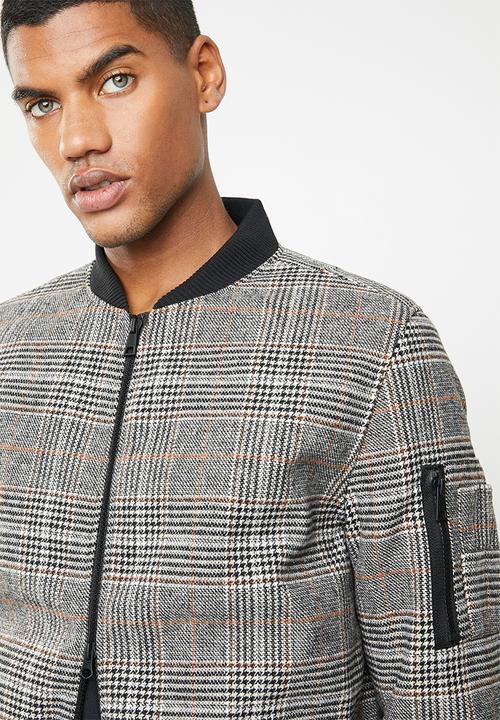 Only & Sons - Wool bomber - brown & black 