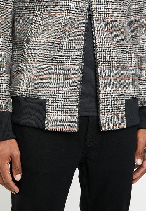 Only & Sons - Wool bomber - brown & black 