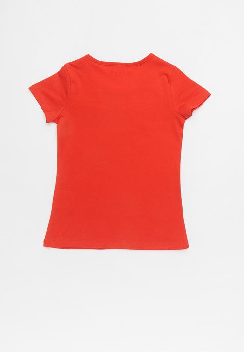 GUESS - Short sleeve holo tri tee - red