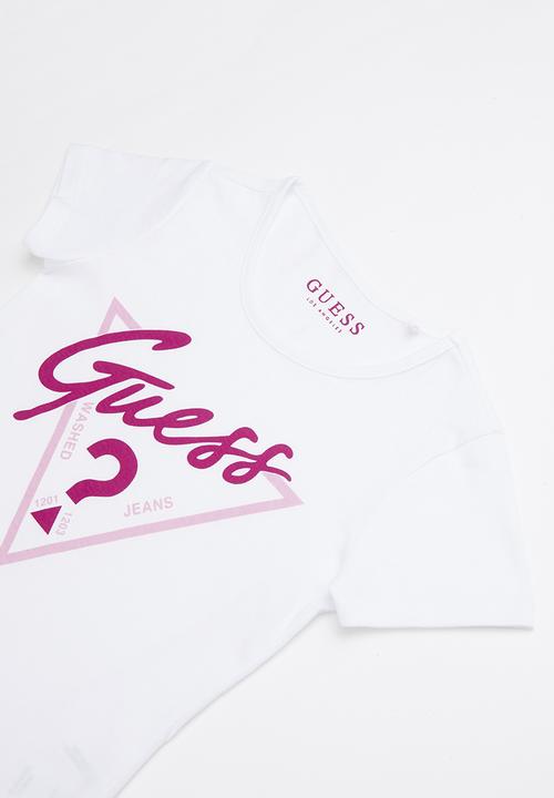 GUESS - Short sleeve raglan guess tee - white
