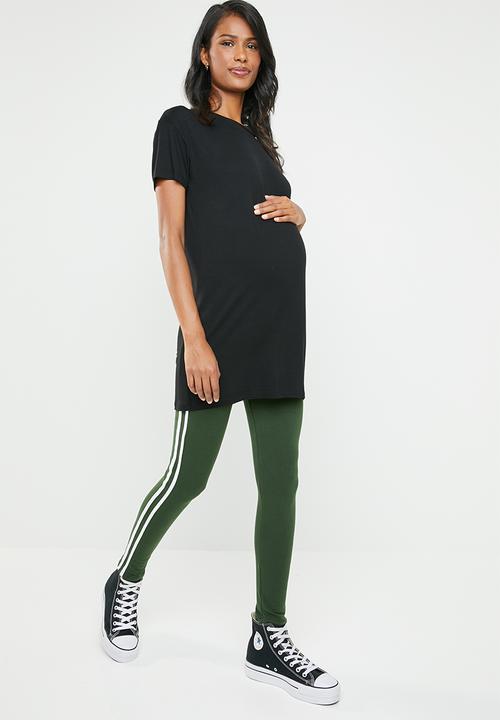 edit Maternity - Racing stripe leggings - khaki green