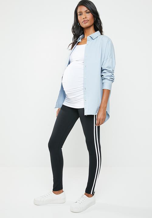 edit Maternity - Racing stripe leggings - black