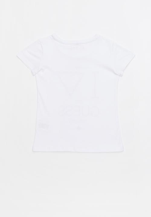 GUESS - Short sleeve tri fall off guess tee - white