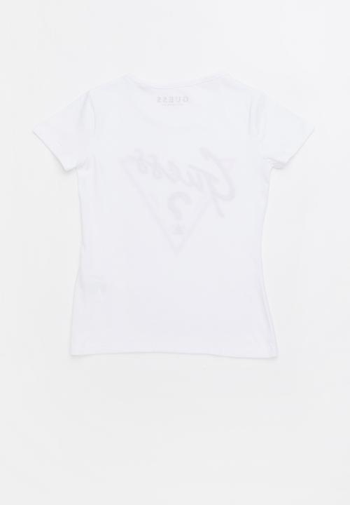GUESS - Short sleeve raglan guess tee - white
