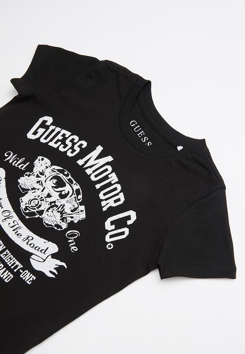 GUESS - Short sleeve guess motor tee - black & white