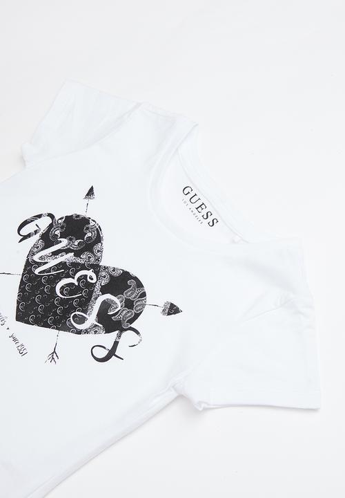 GUESS - Short sleeve heart arrows tee - black & white