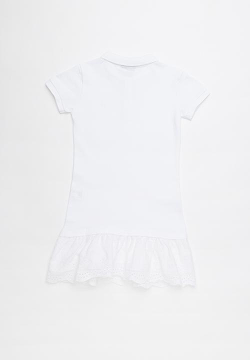 POLO - Alexis frilled golfer dress - white