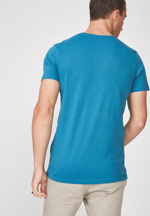 Cotton On - Essential longline curved hem - blue