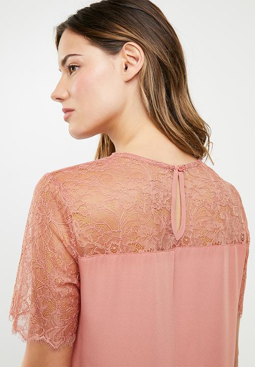 ONLY - Fiona lace top - pink