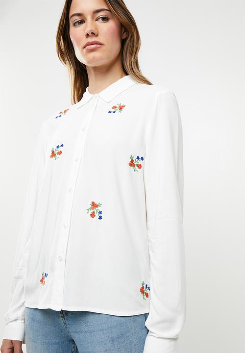Jacqueline de Yong - Annie embroidery shirt - white
