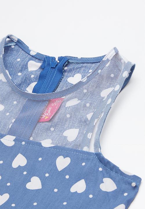 Pop Candy - Heart printed short sleeve dress - multi-colour