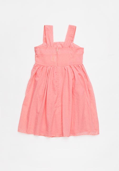 Pop Candy - Combo embossed flower print dress - coral