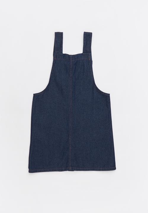 Pop Candy - Short sleeve button through denim dress - blue