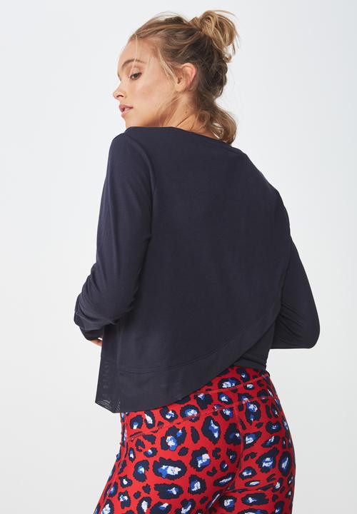 Cotton On - Cross back long sleeve top - navy