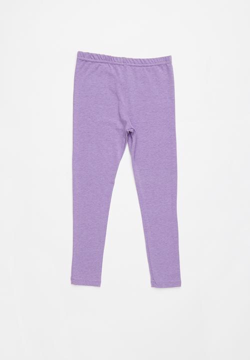 Pop Candy - Kids 2 pack leggings - grey & purple
