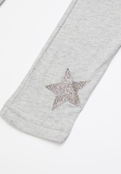 Pop Candy - Kids 2 pack leggings - grey & purple